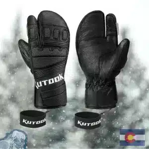Leather Ski Gloves Black